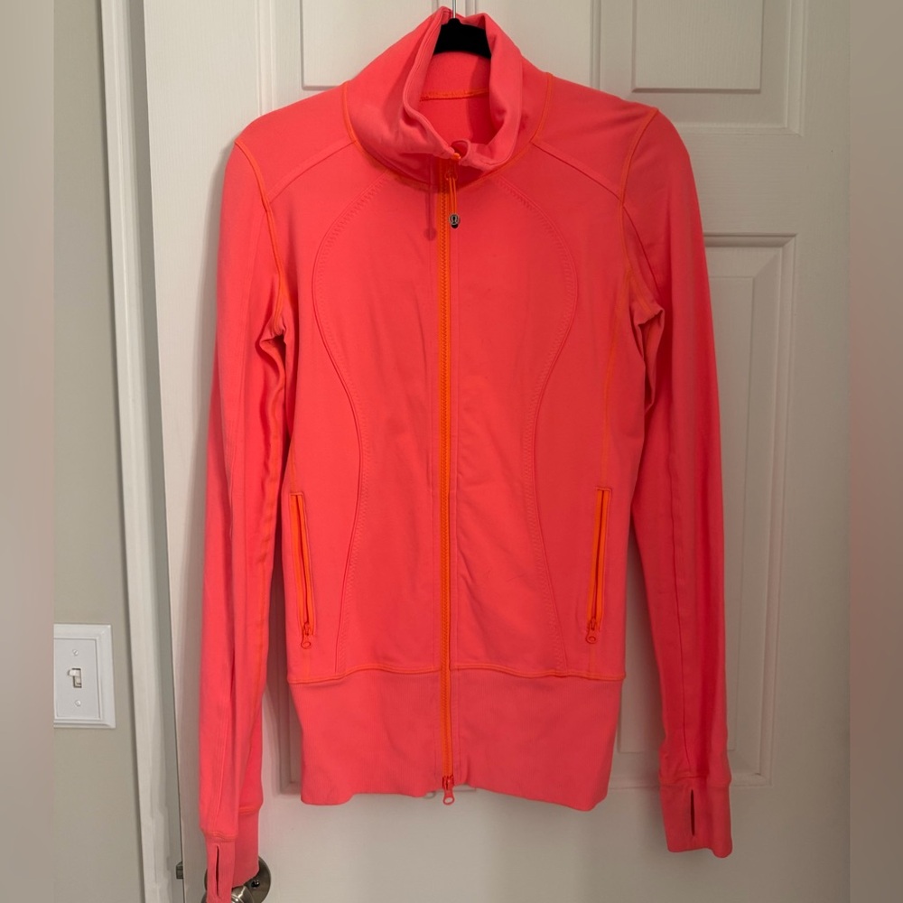 Lululemon Women's Neon Coral Zip-Front Jacket